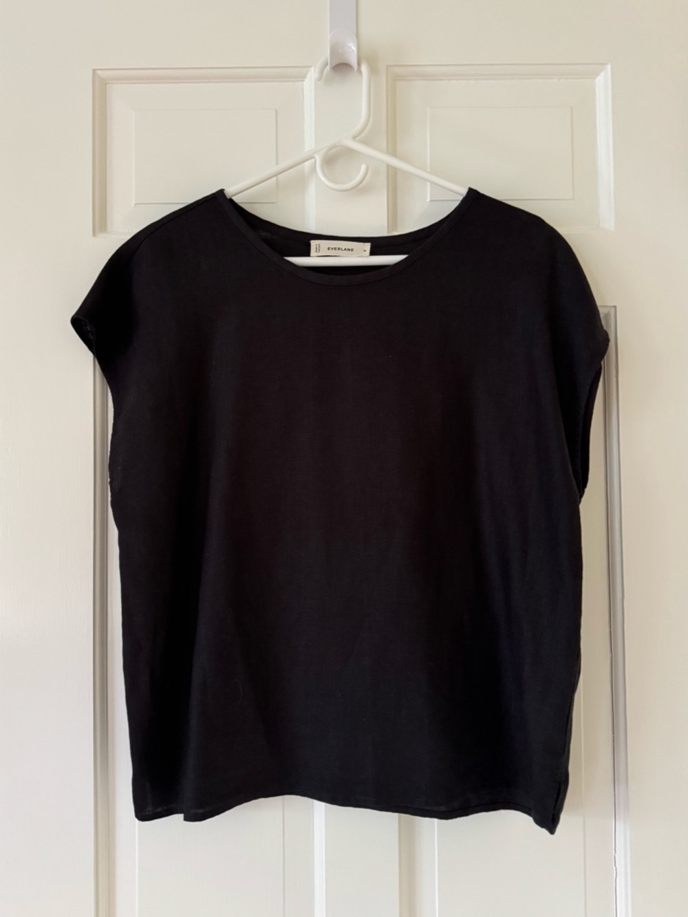 Everlane 100% Flax Linen Top Black in Size Medium